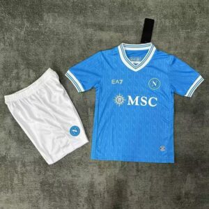 Conjunto Niño Napoli temporada 25/26 Primera equipación